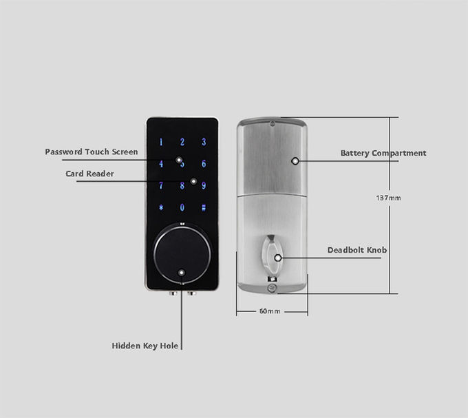 El APP controla la cerradura de puerta principal remota, cerradura de puerta elegante de la fijación del uno mismo de Bluetooth 3