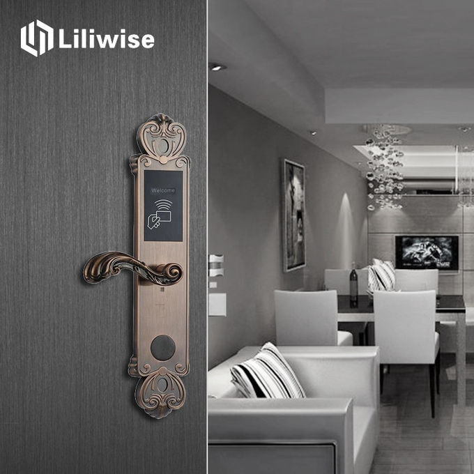 Control de acceso elegante clásico de la tarjeta de las cerraduras de puerta del hotel RFID vida de 10000 veces 2