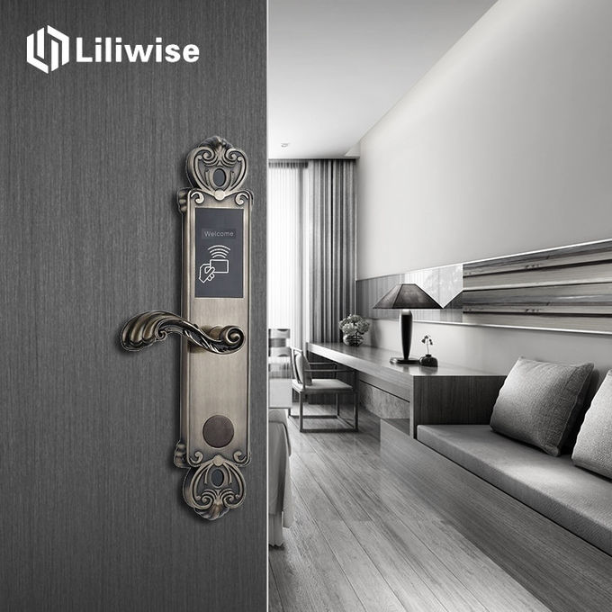 Control de acceso elegante clásico de la tarjeta de las cerraduras de puerta del hotel RFID vida de 10000 veces 0