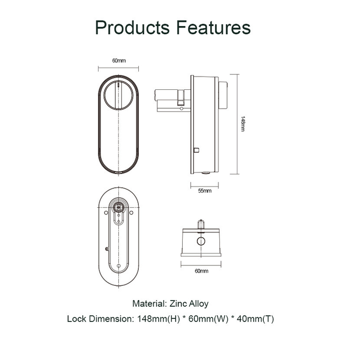Liliwise Hot Sale Cerradura Smart Home Interior Tuya Ttlock Seguridad Cerradura Digital Wifi Cerradura inteligente con llave 1