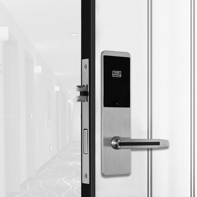 Sistema de tarjeta electrónico elegante de oro de las cerraduras de puerta del hotel de la seguridad RFID 0