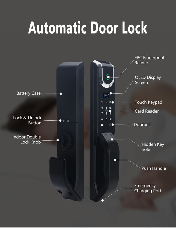 Cerradura de puerta automática de la huella dactilar biométrica de la seguridad con la FCC de RoHs del CE de la mortaja 0