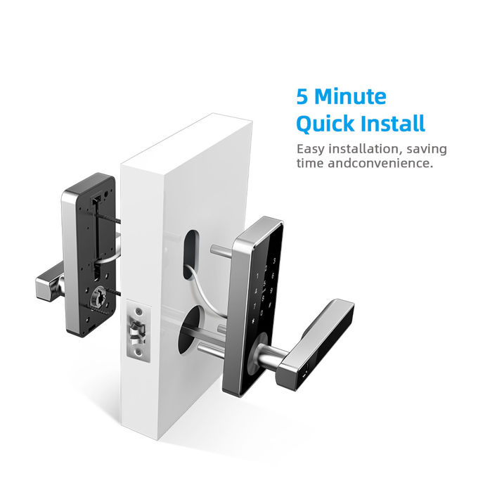 Cerraduras de puerta electrónicas residenciales, cerradura segura del botón de puerta del cierre de la huella dactilar de la pantalla táctil de Wifi Digital 0